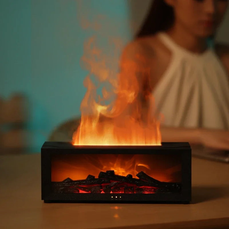 Fireplace flame humidifier