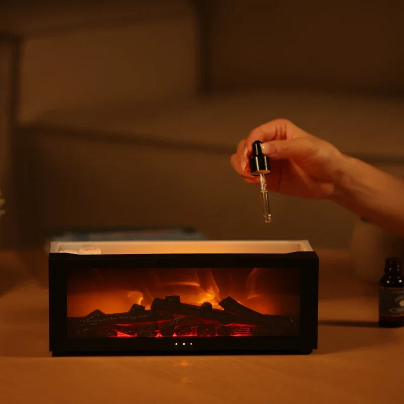 Fireplace flame humidifier