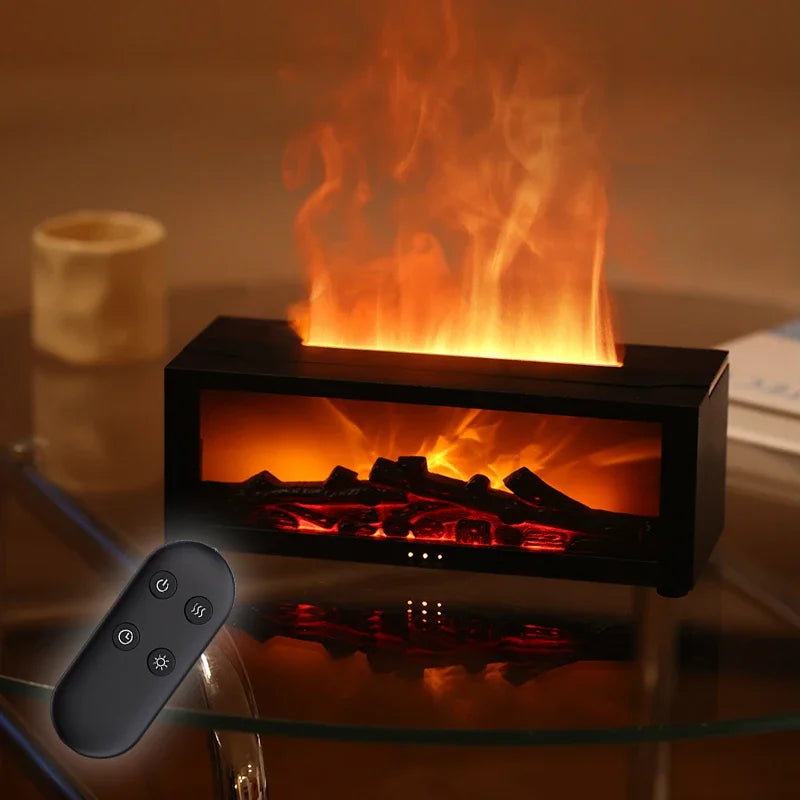 Fireplace flame humidifier