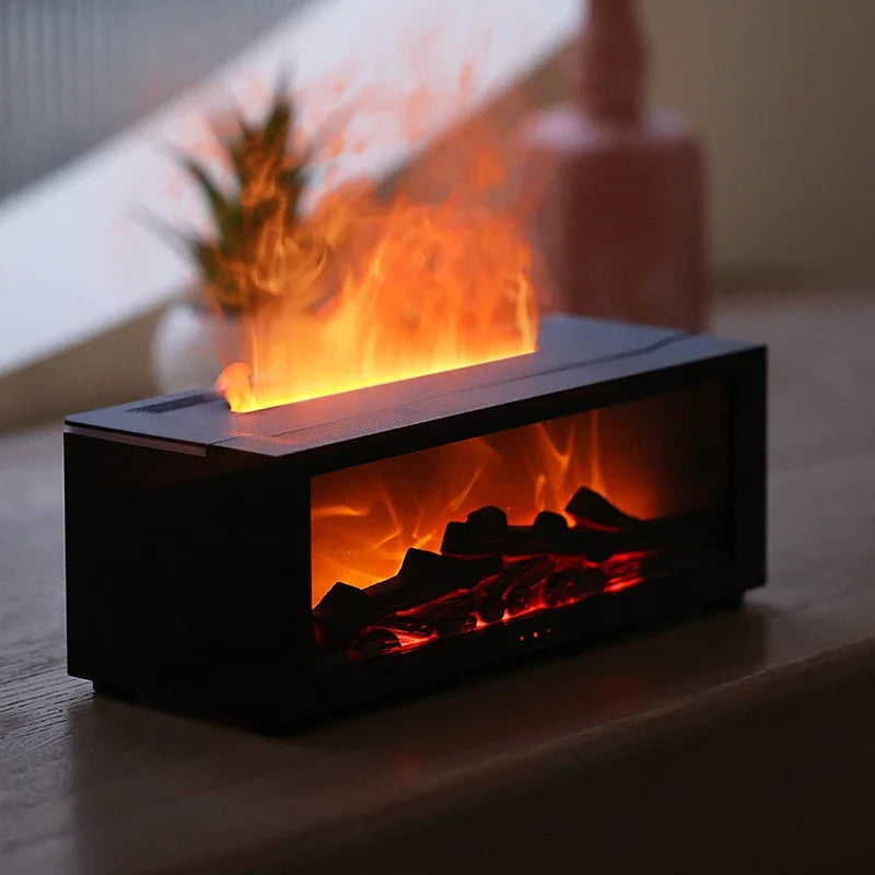 Fireplace flame humidifier
