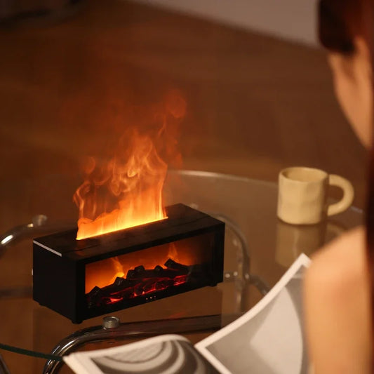 Fireplace flame humidifier