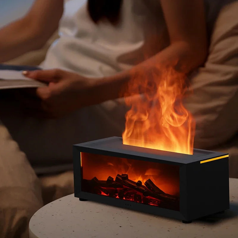 Fireplace flame humidifier